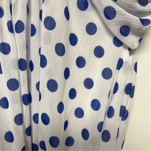 BLUSH BY US ANGELS. SIZE 14 GIRLS DRESS. WHITE WITH PURPLE DOTS. - Picture 4 of 9